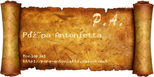 Pápa Antonietta névjegykártya